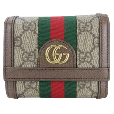 Pre-owned Gucci Brown Leather Wallet (tri-fold) ()