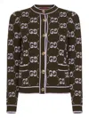 Gucci Wool Cardigan With Front Pockets And Long Sleeves In Multi