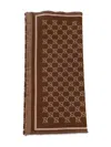 Gucci Fringed Scarf With Stylish Edges In Brown