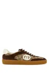 Gucci Men G75 Low-top Supreme Gg Fabric And Suede Sneakers In Brown