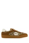 Gucci Brown G75 Sneaker In Suede And Gg Fabric Women In Brown