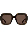 Gucci Square-frame Double G Sunglasses In Brown