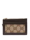 GUCCI BROWN LUCE GG-CANVAS CARD HOLDER