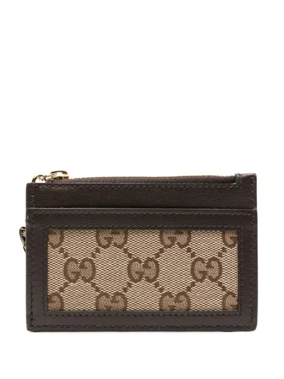 Gucci Brown Luce Gg-canvas Card Holder