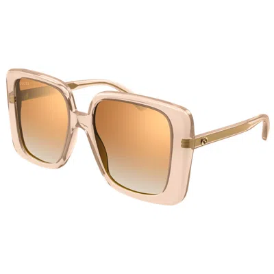 GUCCI GUCCI BROWN MIRROR SQUARE LADIES SUNGLASSES GG1314S 005 55