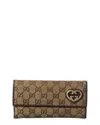 Gucci Brown Monogram Canvas Gg Wallet (authentic Pre-loved)