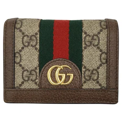 Pre-owned Gucci Brown Monogram Ophidia Wallet