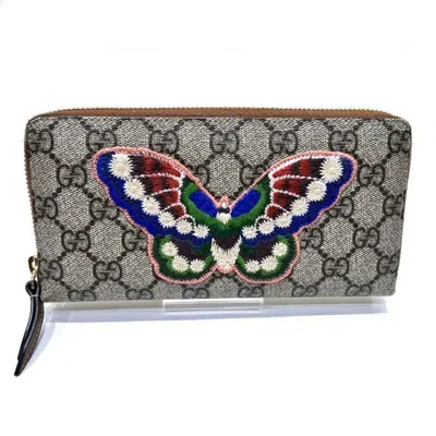 Pre-owned Gucci Brown Multi-color Pvc Long Wallet (bi-fold) ()