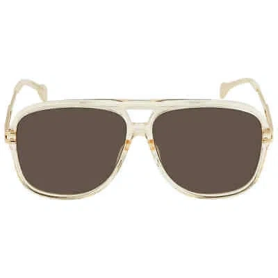 Pre-owned Gucci Brown Navigator Men's Sunglasses Gg1105s 004 63 Gg1105s 004 63