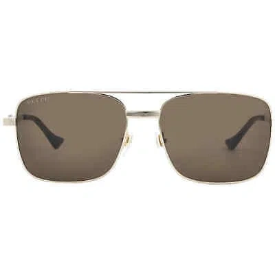 Pre-owned Gucci Brown Navigator Men's Sunglasses Gg1441s 002 58 Gg1441s 002 58