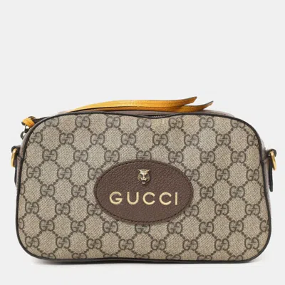 Pre-owned Gucci Brown Neo Vintage Messenger Bag With Web Strap