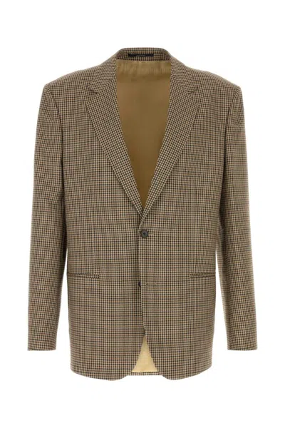 Gucci Men Brown Notched Lapel Blazers
