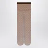 Gucci Brown Nylon Tights With Gg Print Women In Brown