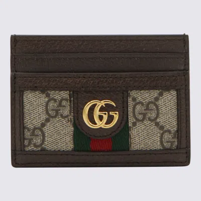 Gucci Brown Ophidia Card Holder In Black