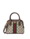 Gucci Mini Ophidia Gg Supreme Top-handle Bag In Brown
