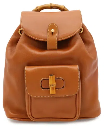 Pre-owned Gucci Brown Others Bamboo Mini Backpack (authentic Pre-loved)