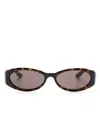 Gucci Oval-frame Sunglasses In Brown