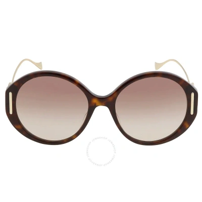 Gucci Brown Oval Ladies Sunglasses Gg1202s 003 57 In Brown / Tortoise