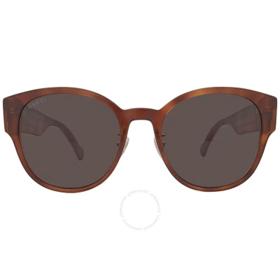 Gucci Brown Oval Ladies Sunglasses Gg1304sk 004 56 In Brown / Tortoise