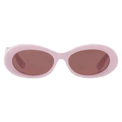 Pre-owned Gucci Brown Oval Ladies Sunglasses Gg1527s 003 54 Gg1527s 003 54