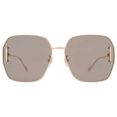 Pre-owned Gucci Brown Oversized Ladies Sunglasses Gg1207sa 005 64 Gg1207sa 005 64