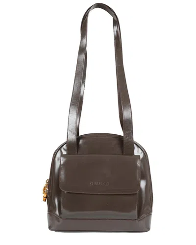 Gucci Brown Patent Leather Shoulder Bag - '00s (authentic Pre-loved)
