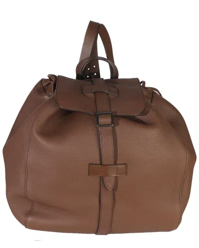 Gucci Brown Pebbled Leather Large Grand Prix Backpack (authentic Pre-loved)