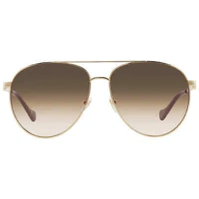 Pre-owned Gucci Brown Pilot Ladies Sunglasses Gg1088s 002 61 Gg1088s 002 61