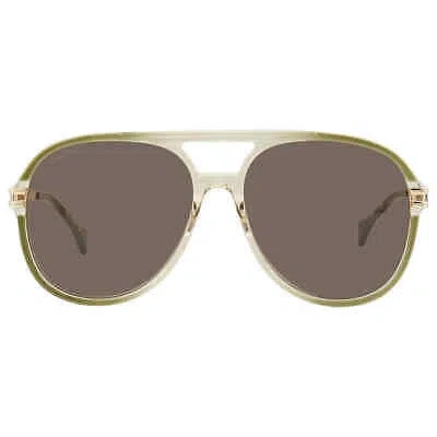 Pre-owned Gucci Brown Pilot Men's Sunglasses Gg1104s 003 61 Gg1104s 003 61