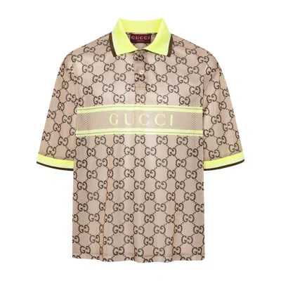 GUCCI GUCCI BROWN POLO SHIRTS MEN