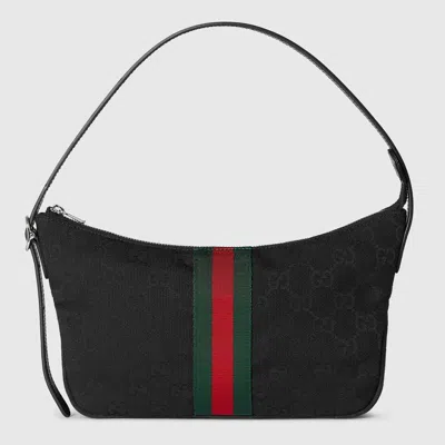 Gucci Brown Polyester Cotton Crossbody Bag In Black