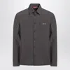 Gucci Brown Polyester Twill Shirt With Horsebit Detail Men In Gray