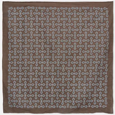 Pre-owned Gucci Brown Printed Cotton Handkerchief