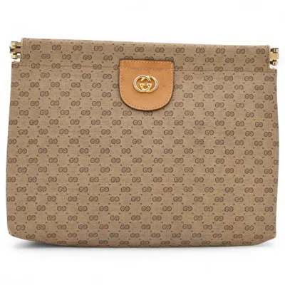 Pre-owned Gucci Brown Pvc Clutch Bag Pouch ()