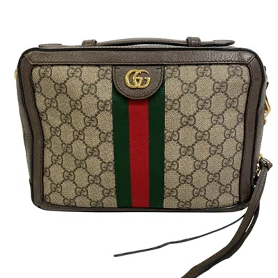 Pre-owned Gucci Brown Pvc Coated Canvas Shoulder Bag ()