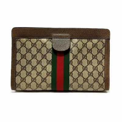 Pre-owned Gucci Brown Pvc Leather Clutch Bag ()