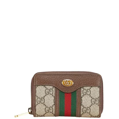 Pre-owned Gucci Brown Pvc Leather Coin Purse/coin Case ()