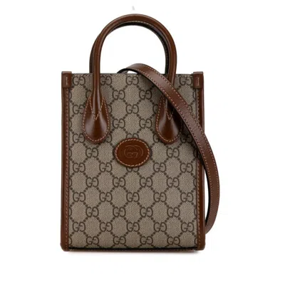 Pre-owned Gucci Brown Pvc Leather Handbag Shoulder Bag ()