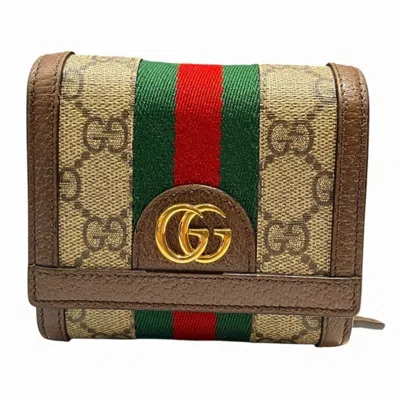 Pre-owned Gucci Brown Pvc Leather Wallet (bi-fold) ()