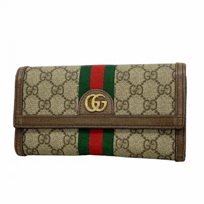 Pre-owned Gucci Brown Pvc Long Wallet (bi-fold) ()