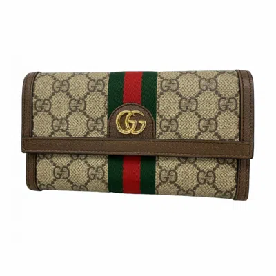 Pre-owned Gucci Brown Pvc Long Wallet (bi-fold) ()