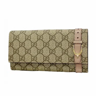 Pre-owned Gucci Brown Pvc Long Wallet (bi-fold) ()