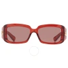 Gucci Brown Rectangular Ladies Sunglasses Gg1403sk 003 54 In Brown / Burgundy