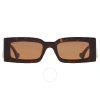 Gucci Logo-plaque Rectangle-frame Sunglasses In Brown / Dark