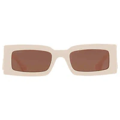 Pre-owned Gucci Brown Rectangular Ladies Sunglasses Gg1425s 004 53 Gg1425s 004 53