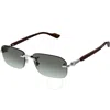 Gucci Silver-silver-brown Metal Sunglasses