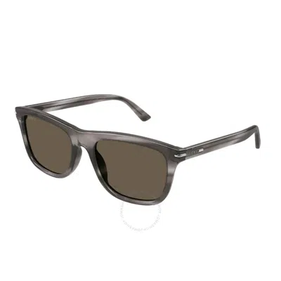 Gucci Brown Rectangular Men's Sunglasses Gg1444s 003 55 In Green