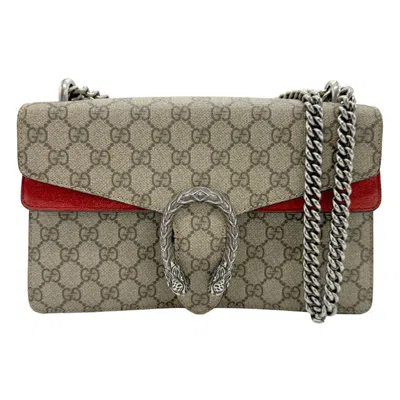 Pre-owned Gucci Brown Red Color Gg Supreme Shoulder Bag () In Brown, Red Color