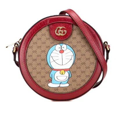 Pre-owned Gucci Brown Red Color Pvc Leather Shoulder Bag () In Multi
