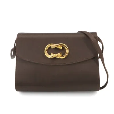 Pre-owned Gucci Brown Satin Shoulder Bag ()